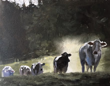 Load image into Gallery viewer, Cows at Dawn - A2 Canvas Print