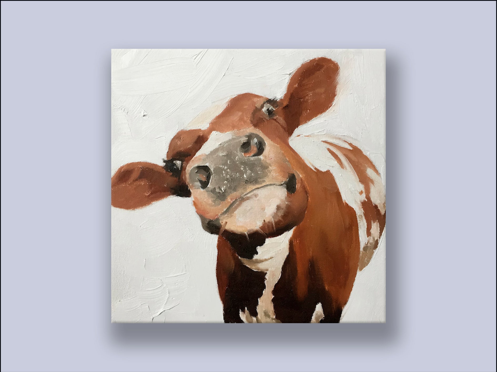 Curious Cow Canvas Wall Art Print James Coates Artist