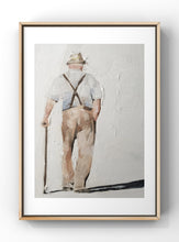 Load image into Gallery viewer, Old man Painting, Old man with cane Poster, man with cane Wall art , Canvas Print - Fine Art - from original oil painting by James Coates