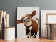 Load image into Gallery viewer, Curious Cow - A2 Canvas Print