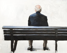 Load image into Gallery viewer, Man on bench - Painting - Poster - Wall art - Canvas Print - Fine Art - from original oil painting by James Coates