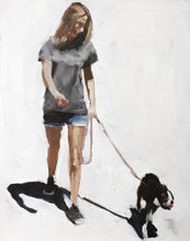 Load image into Gallery viewer, Dog walking Painting, Prints, Canvas, Posters, Originals, Commissions, Fine Art - from original oil painting by James Coates