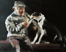 Load image into Gallery viewer, Man and Dog Painting , Prints, Posters, Originals, Commissions, Fine Art - from original oil painting by James Coates