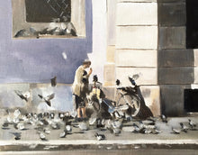 Load image into Gallery viewer, Pigeons - Painting - Poster - Wall art - Canvas Print - Fine Art - from original oil painting by James Coates