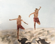 Load image into Gallery viewer, Boys playing Painting, Poster, Print, commissions, fine art - Wall art , from original oil painting by James Coates