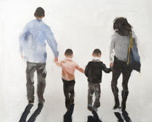 Load image into Gallery viewer, Family walking Painting, Family Wall art, Family Canvas Print, Family Fine Art , from original oil painting by James Coates