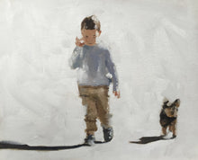 Load image into Gallery viewer, Little Boy and his dog Painting, Prints, Canvas, Posters, Originals, Commissions - Fine Art - from original oil painting by James Coates