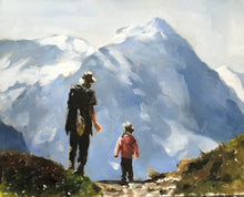 Load image into Gallery viewer, Walking in the Mountains Painting, Prints, Canvas, Posters, Originals, Commissions,Fine Art - from original oil painting by James Coates