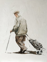 Load image into Gallery viewer, Old man shopping Painting, Prints, Posters, Canvas, Originals, Commissions, Fine Art - from original oil painting by James Coates