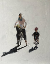 Load image into Gallery viewer, Family Bike Ride Painting, Prints, Canvas, Posters, Originals, Commissions, Fine Art - from original oil painting by James Coates