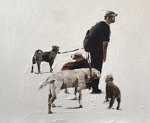 Load image into Gallery viewer, Walking the dogs - Painting -Dog art - Dog Prints - Fine Art - from original oil painting by James Coates