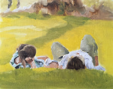 Load image into Gallery viewer, Couple laying in field Painting, Poster, Prints, originals, Commissions, Fine Art - from original oil painting by James Coates