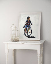 Load image into Gallery viewer, Child Cycling Painting, Prints, Posters, Originals, Commissions, Fine Art - from original oil painting by James Coates