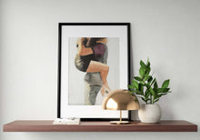 Load image into Gallery viewer, Couple hugging Painting - Poster -Wall art - Canvas Print - Fine Art - from original oil painting by James Coates