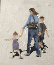 Load image into Gallery viewer, Family walk Painting, Wall art, Canvas Print, Fine Art - from original oil painting by James Coates