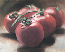 Load image into Gallery viewer, Tomatoes Painting, Still life art, Tomatoes Canvas, Tomatoes Prints, Fine Art from original oil painting by James Coates