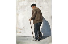 Load image into Gallery viewer, Old man with cane Painting, Prints, Canvas, Posters, Originals, Commissions - Fine Art - from original oil painting by James Coates