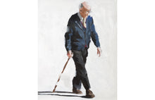 Load image into Gallery viewer, Old man walking Painting, Prints, Canvas, Posters, Originals, Commissions, Fine Art - from original oil painting by James Coates
