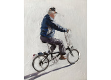 Load image into Gallery viewer, Man cycling Painting, Cycling Poster, cycling Wall art, Cycling Canvas Print, Cycling Fine Art, from original oil painting by James Coates
