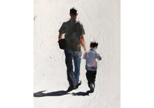 Load image into Gallery viewer, Daddy and Boy Painting, Family Wall art, Family Canvas Print, Family Fine Art - from original oil painting by James Coates