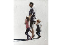 Load image into Gallery viewer, Daddy and kids Painting, Poster, art, Prints - Fine Art - from original oil painting by James Coates