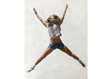 Load image into Gallery viewer, Girl Jumping for Joy, girl Painting, Wall art, Canvas Print - Fine Art - from original oil painting by James Coates