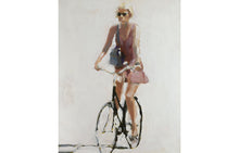 Load image into Gallery viewer, Woman Cycling Painting, Prints, Canvas, Posters, Original art, Commissions, Fine Art - from original oil painting by James Coates