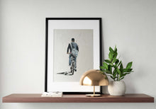 Load image into Gallery viewer, Man on bike Painting, Prints, Cycling Poster, Canvas, Originals, Commissions - Fine Art - from original oil painting by James Coates