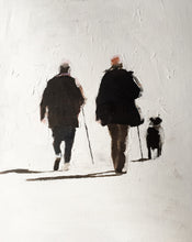 Load image into Gallery viewer, Dog walking Painting, men Poster, Wall art, Canvas Print, Fine Art - from original oil painting by James Coates