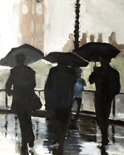 Load image into Gallery viewer, London raining Painting , Wall art, Canvas Print, Fine Art - from original oil painting by James Coates