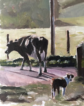 Load image into Gallery viewer, Cow Painting, Cow Wall art, Canvas Print, Fine Art - from original oil painting by James Coates