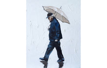 Load image into Gallery viewer, Man walking in the rain Painting, Prints, Canvas, Posters, Originals, Commissions - Fine Art - from original oil painting by James Coates