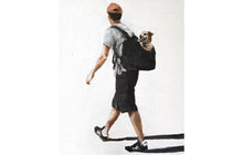 Load image into Gallery viewer, Dog in Back pack Painting, Prints, Canvas, Posters, Originals, Commissions, Fine Art - from original oil painting by James Coates