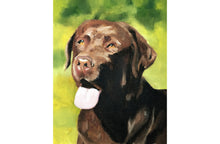 Load image into Gallery viewer, Chocolate Labrador Dog Painting, Prints, Posters, originals, commissions - Fine Art - from original oil painting by James Coates