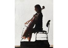 Load image into Gallery viewer, Cellist Painting Wall art - Canvas Print - Fine Art - from original oil painting by James Coates
