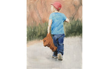 Load image into Gallery viewer, Boy and bear Painting, PRINT, Canvas, Poster, Commissions, Fine Art - from original oil painting by James Coates