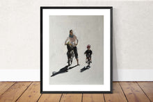 Load image into Gallery viewer, Family Bike Ride Painting, Prints, Canvas, Posters, Originals, Commissions, Fine Art - from original oil painting by James Coates