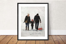 Load image into Gallery viewer, Family walking Painting, familyWall art, Family Canvas Print, Family Fine Art, from original oil painting by James Coates