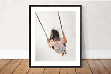 Load image into Gallery viewer, Girl on swing - Painting - Poster - Wall art - Canvas Print - Fine Art - from original oil painting by James Coates