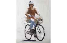 Load image into Gallery viewer, Girl riding bike Painting, PRINTS, Canvas, Poster, Commissions , Fine Art - from original oil painting by James Coates