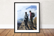 Load image into Gallery viewer, Couple hiking - Painting -Wall art - Canvas Print - Fine Art - from original oil painting by James Coates