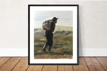 Load image into Gallery viewer, Hiker Painting, walker Wall art, Canvas Print, Fine Art - from original oil painting by James Coates