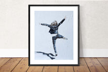 Load image into Gallery viewer, Woman jumping - Painting -Wall art - Canvas Print - Fine Art - from original oil painting by James Coates