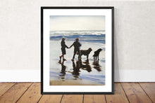 Load image into Gallery viewer, dog walking on beach - Painting Beach art - Beach Prints - Fine Art - from original oil painting by James Coates