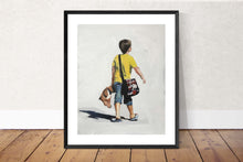 Load image into Gallery viewer, Boy and teddy Painting, PRINTS, Canvas, Posters, Commissions, Fine Art - from original oil painting by James Coates