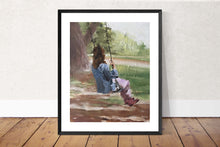 Load image into Gallery viewer, Girl on swing Painting, Poster, Wall art, Prints - Fine Art - from original oil painting by James Coates