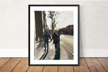 Load image into Gallery viewer, Couple in the street Painting, Print, Canvas, Posters, Originals, Commissions , Fine Art - from original oil painting by James Coates