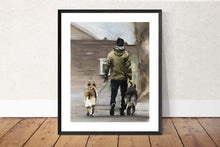 Load image into Gallery viewer, Man and dogs - Painting -Dog art - Dog Prints - Fine Art - from original oil painting by James Coates