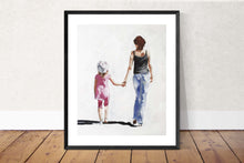 Load image into Gallery viewer, Mother and daughter Painting, Family Wall art, Canvas Print, Fine Art - from original oil painting by James Coates