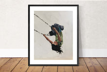 Load image into Gallery viewer, Child Swinging upside don Painting, Prints, Canvas, Poster, Commissions, Fine Art - from original oil painting by James Coates